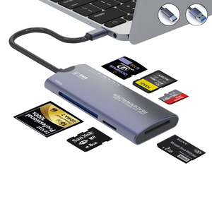 <span class=keywords><strong>Lecteur</strong></span> de cartes externe pour ordinateur portable JCR004 6 en 1 3.0 SPEED Type-C/USB avec prise en charge de plusieurs cartes - Product Image 2