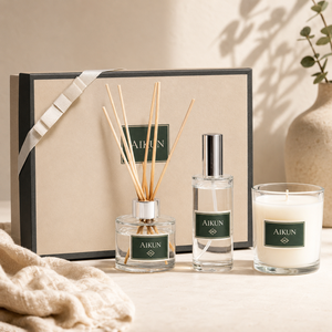 AIKUN Wooden Stick Aromatherapy Scented <b>Candle</b> Reed Diffuser Long Lasting Home Fragrance <b>Set</b> for Bedroom Gift - Product Image 1