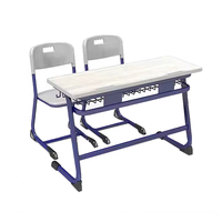 Ensembles de bureaux et chaises doubles, chaises d'école, meilleurs bureaux et chaises réglables, utiles dans les salles de classe, personnalisables