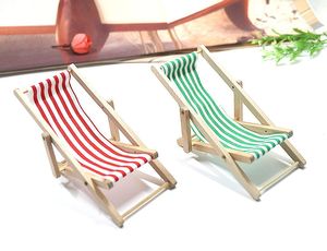 Miniatura 1:12 de Silla de Playa Plegable de Lona para Casa de Muñecas, Juguete Decorativo, Silla de Descanso - Product Image 2