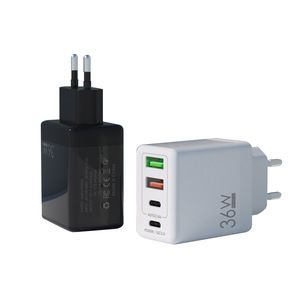 Type C ที่ชาร์จแบบเร็ว PD 36W + QC3.0 USB C ที่ชาร์จแบบเร็ว4พอร์ต UK EU US plug ที่ชาร์จติดผนัง - Product Image 4
