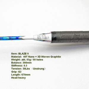 Supper Cao 40T <span class=keywords><strong>Nano</strong></span> + 3D Dệt Carbon/Graphite Vợt Cầu Lông Cho Cạnh Tranh Máy Nghe Nhạc Với Giá Rẻ Giá Biểu Tượng Tùy Chỉnh/Grip - Product Image 5