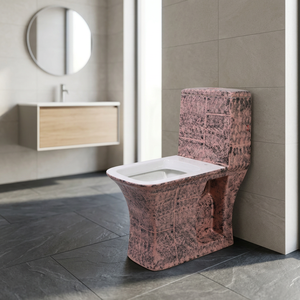 Modern Gray Marble Gold Line Ceramic One Piece WC Decorative Elongated Water Closet Floor Mounted Toilet - Product Image 2