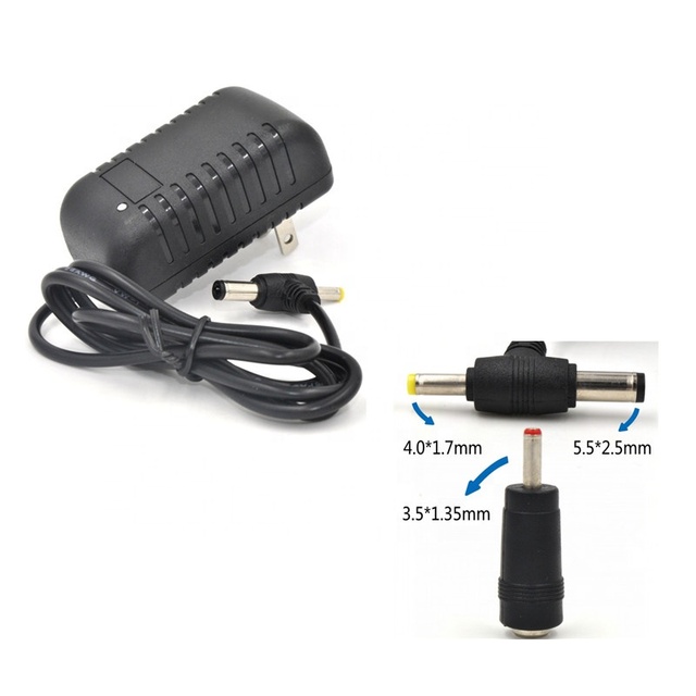 l 12V 2A DC Adapter with 4.01.7 & 5.52.5 Dual Connector 12v Power Supply for DVD Player Router LCD Monitor