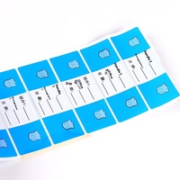 Autocollant thermique PVC personnalisé à triple protection avec impression bancaire jetable, traitement anti-contrefaçon, papier d'étiquette