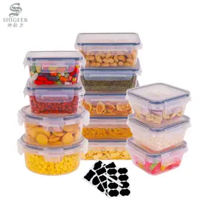 صندوق تخزين الطعام المطبخ 12 قطعة بلاستيكي يمكن رصه فوق بعضه صندوق الخبز للمطبخ
