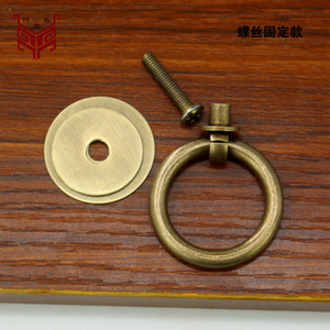 Chinese Style Solid <b>Brass</b> Ring Pull Handle For Drawer Cabinet <b>Door</b> <b>Antique</b> Design Durable Pure <b>Brass</b> Hardware - Product Image 4