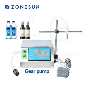 Шестеренчатый насос ZONESUN, наполнитель для бутылок и воды, полуавтоматическая настольная разливочная машина для жидкости и флаконов, для сока, напитков, масла, парфюма