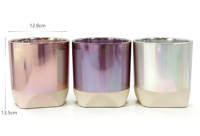 Ventes en gros de pots à succulentes en céramique avec finition chromée irisée - Pots émaillés holographiques pour la décoration intérieure de bureau, de maison et de jardin