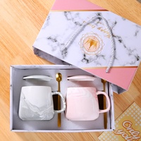Tasse en céramique créative pour couple, style nordique, écologique, pour café et eau, avec couvercle, pour le petit-déjeuner à la maison