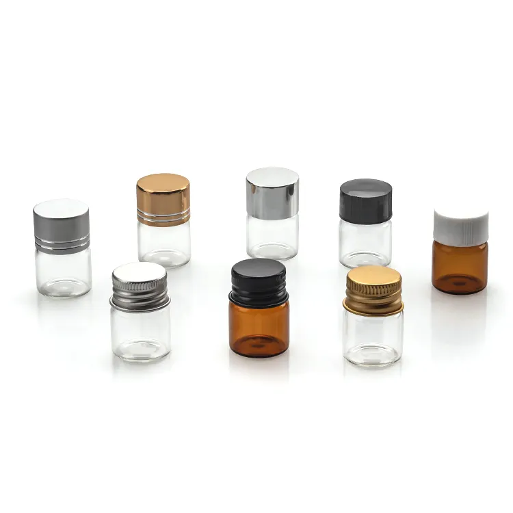 Vít Cap 5Ml Rõ Ràng Chai Thủy Tinh Jar Hổ Phách Lọ Thủy Tinh 5Ml