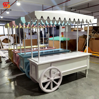 Chariot à bonbons personnalisé pour fête, en acrylique vert et blanc, présentoir à gâteaux en PVC, décoration d'anniversaire