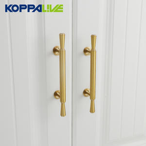 มือจับตู้แบบ T-Bar ทำจากทองเหลืองแท้ Koppalive สไตล์โมเดิร์นวินเทจ ขัดเงาอย่างหรูหรา สำหรับตู้เสื้อผ้า ลิ้นชัก ประตู มีหลายขนาด - Product Image 3