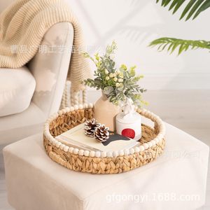 Woven Fruit <b>Basket</b> Round Storage <b>Tray</b> Decorative Halloween Desktop Display Primary Color - Product Image 3