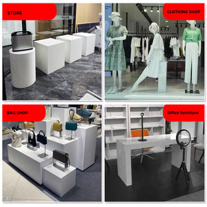 Présentoir de vitrine de magasin de vêtements, présentoir de chaussures, forme carré<span class=keywords><strong>e</strong></span> avec fleurs, Table de décoration de vitres de mariage - Product Image 4