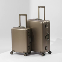 Valise trolley unisexe 20 pouces grande capacité avec serrure TSA, coque rigide en aluminium et magnésium, légère, élégante et simple