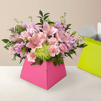 UK Florist Living Vase Box Bouquet Transport Box Water Proof Recyclable Custom logo Floral Flower Bouquet Paper Boxes