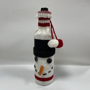 Nhà Máy Bán buôn giáng sinh chai rượu vang bao gồm giáng sinh Áo len đan chai rượu vang trang trí Bìa - Product Image 5