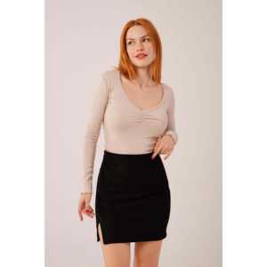 Blusa Básica de Cuello Ancho para Mujer, Talla XL, Larga, Estilo Casual, Hecha de Seda, Lino, Algodón de Punto, Modal, con Logotipo - Product Image 5