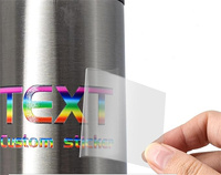 Autocollant adhésif en métal nickel mat transparent personnalisé, film imperméable, finition CMYK/UV, impression numérique, étiquette personnalisée