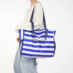 Sacs de plage pour voyages en plein air, sac fourre-tout rayé classique, grande capacité, sac fourre-tout pour hommes, femmes, unisexe - Product Image 3