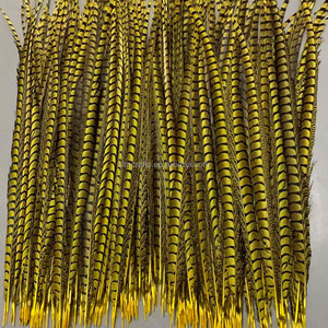 Plumes de faisan Lady Amherst teintées de 110 cm en gros, plumes de faisan naturelles longues pour décoration de coiffure de costume de carnaval - Product Image 6