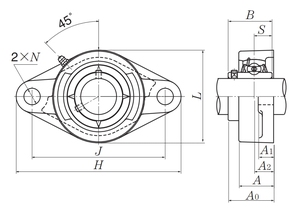แบริ่ง UCFL205 แบริ่งบล็อคหมอน FYTBJ25TF UC205 + FL205 - Product Image 2