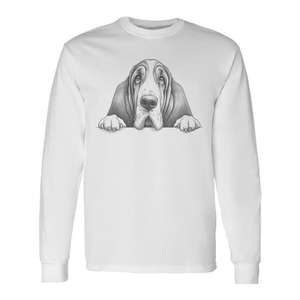 T-shirt à manches longues avec motif de chien Basset Hound pour les propriétaires de chiens - Product Image 1