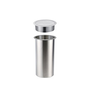 Lavabo et poubelle en acier inoxydable 304, poubelle de cuisine encastrée de style hospitalier avec comptoir dissimulé. - Product Image 1
