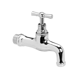 Robinet en laiton chromé 1/2 pouce, longueur 12 cm, connecteur d'eau de jardin - Product Image 1