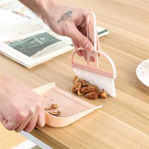 Mini Dustpan Broom Set 2 In 1 Soft Bristles Plastic Desktop Cleaning <b>Tool</b> For Home Office Keyboard Use - Product Image 3