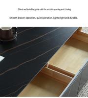 Meuble TV en pierre moderne et minimaliste avec tiroir de rangement, ensemble meuble TV et table basse pour salon, vente en gros