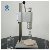 Machine manuelle de sertissage de flacons de parfum 2-en-1, équipement efficace de capsulage de flacons en verre à commande manuelle