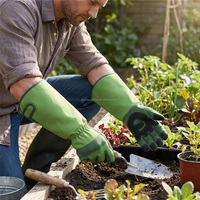 Gants de jardinage en tissu sergé à manches longues antidérapants et compatibles écran tactile, gants de protection respirants pour travaux de paysagisme et de jardinage