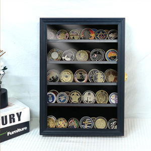 Anpassbare Größe Medaillen Münz vitrine Shadow <span class=keywords><strong>Box</strong></span> Cabinet mit abnehmbaren Regalen Filz Hintergrund Anzeige Abzeichen & Auszeichnungen - Product Image 6