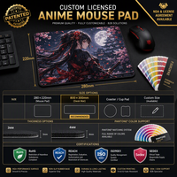 Tapis de bureau sous licence IP, impression intégrale, design anime, imperméable, antidérapant, personnalisable avec logo, OEM, vente en gros, Japon