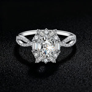 Кольца с муассанитом овальной формы «голубиное яйцо», ювелирные изделия из серебра 925 пробы, кольца с муассанитом - Product Image 4