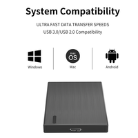 Disque dur externe portable USB 3.0 2,5 pouces - Stockage de données haute vitesse pour PC, ordinateur portable, Mac 500 Go 1 To 2 To