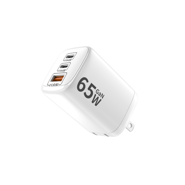 65W Type-C GaN Charger with USB-C/USB-A Ports PD Fast Charging for 17 Pro Mobile Phones Macbook Laptop Tablet Fast Charging