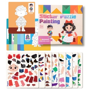 Libro de Actividades para Niños, Rompecabezas de Animales con Pegatinas, Juegos de Inteligencia, Pegatinas DIY, Educación Temprana, Collage Geométrico 3D Colorido - Product Image 3