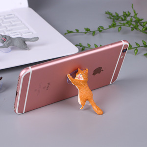 2024 estatuilla de gato en miniatura diseño de ventosa soporte de teléfono mini Jardín de hadas estatua de dibujos animados artesanía <span class=keywords><strong>hogar</strong></span> coche regalo decorativo - Product Image 3