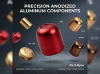 Pièces en aluminium usinées CNC sur mesure, anodisées or, rouge bronze, composants métalliques usinés avec précision OEM