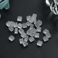 Perle de positionnement antidérapante carrée transparente à double trou en silicone TPE pour ajustement de cordon, pour bracelets et colliers, composants de bijoux DIY