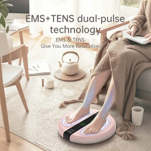 Masseur de pieds électrique multifonction vibrant avec contrôle de la minuterie, batterie rechargeable, physiothérapie EMS, infrarouge et chauffage par lumière rouge - Product Image 2