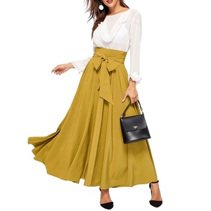 เดรสยาวทรงเอพลีทเอวสูงแบบลำลองขายดีรุ่นใหม่ - Product Image 2