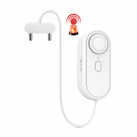 Capteur d'alarme de fuite d'eau avec sondes en acier inoxydable 304, 2 piles AAA incluses, son réglable de 65 à 120 dB pour usage domestique