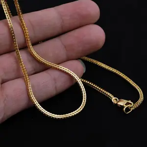Collier pour hommes avec chaîne en plaqué or 18 carats, vente en gros de bijoux en or