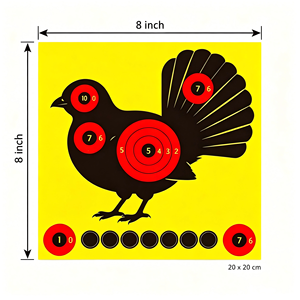 <span class=keywords><strong>Grouse</strong></span> Animal Reactive Schießzielscheibe 10-Ring Bullseye Hochsichtbare Papierscheibe für Indoor- und Outdoor-Schießübungen - Product Image 2