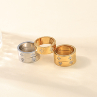Bijoux personnalisés Mylove, collection de bagues en laiton chic plaqué or 18 carats et argent, avec zircone cubique, motif trèfle, cœur, étoile, pour femmes et hommes