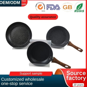 Sartenes Panci antiadherentes de piedra médica de alta calidad, utensilios de cocina, sartén de aluminio de 20cm con mango de madera - Product Image 5